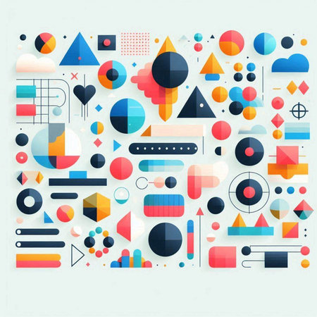 Abstract geometric background with colorful shapes. Vector illustration. Eps 10.のイラスト素材