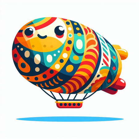 Colorful hot air balloon. Vector illustration isolated on white background.のイラスト素材