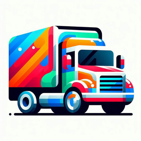 truck colorful abstract vector illustration, eps10 file contains transparencyのイラスト素材