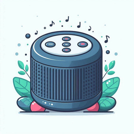 Vector illustration of a speaker with a microphone on a white background.のイラスト素材