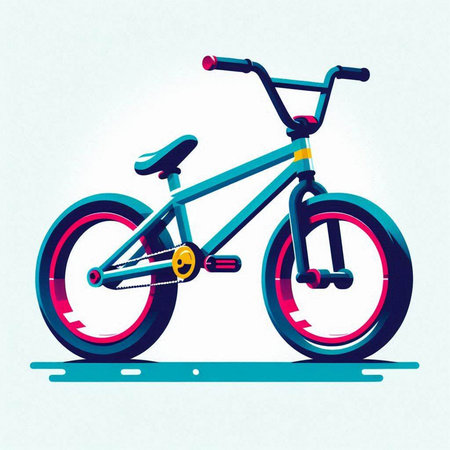 Vector illustration of a bicycle in a flat style on a light backgroundのイラスト素材