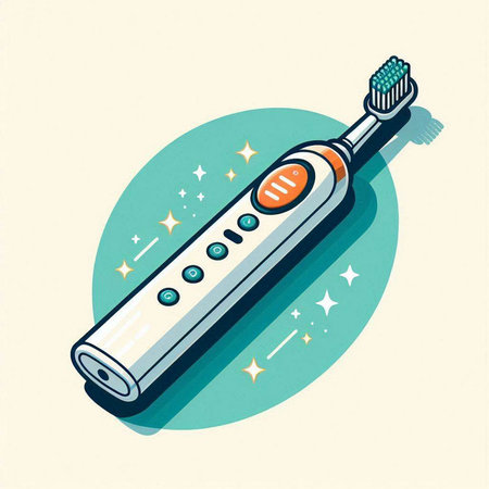 Electric toothbrush in flat style on light background. Vector illustration.のイラスト素材