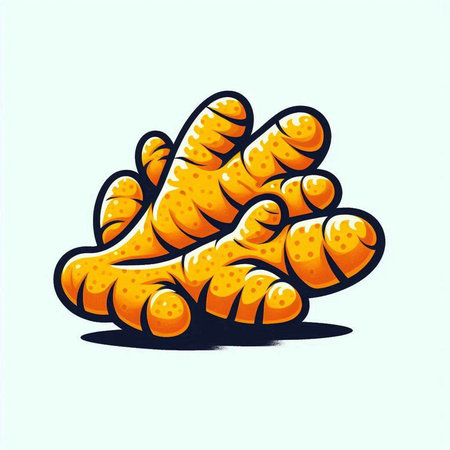 Ginger root vector illustration. Hand drawn illustration of ginger root.のイラスト素材