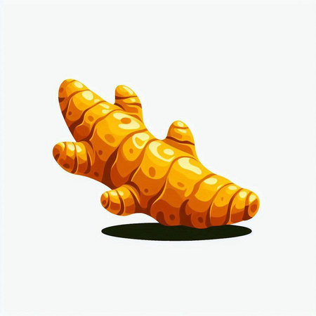 Ginger root isolated on white background. Vector illustration for your designのイラスト素材