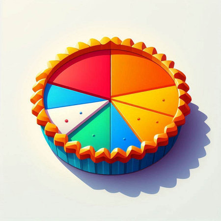 Illustration of pie chart in the form of a cupcake.のイラスト素材