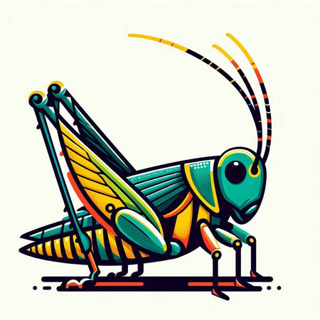 Grasshopper icon. Vector illustration of grasshopper.のイラスト素材