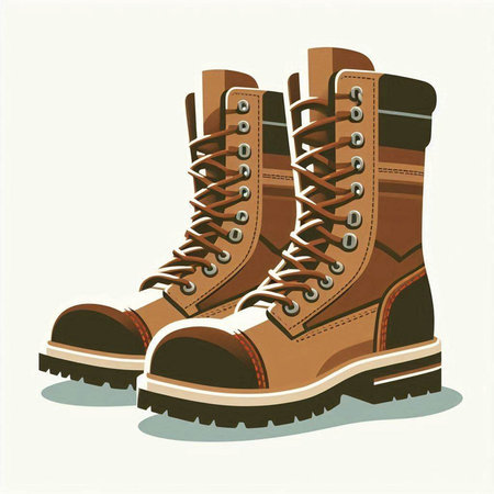 Hiking boots isolated on white background. Vector illustration. Eps 10.のイラスト素材