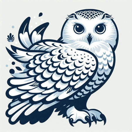 Owl on the blue background. Vector illustration of an owl.のイラスト素材