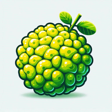 Custard apple vector illustration. Custard apple icon.のイラスト素材