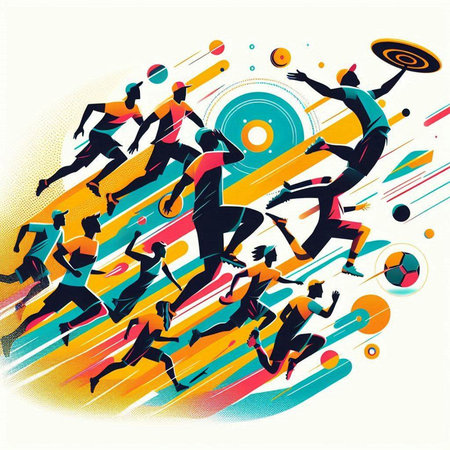Soccer players. Abstract colorful background. Vector illustration for your designのイラスト素材
