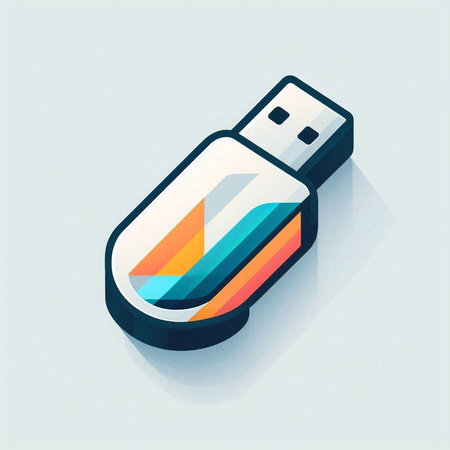 Usb flash drive icon. Flat design style. Vector illustration.のイラスト素材