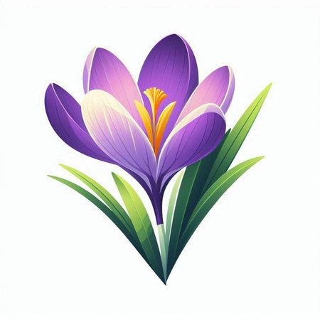 Crocus flower isolated on white background. Spring flowers. Vector illustration.のイラスト素材