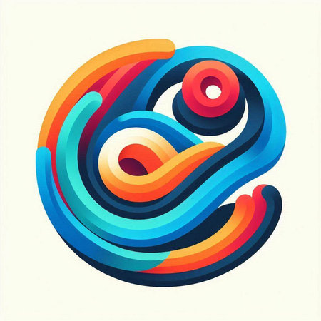 abstract colorful circle on a white background, vector illustration for designのイラスト素材