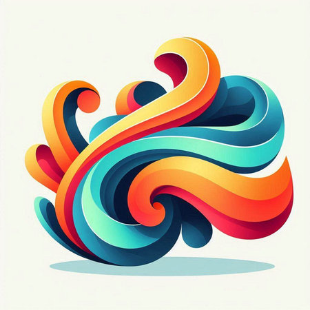 abstract colorful background with waves and lines. vector illustration eps10のイラスト素材