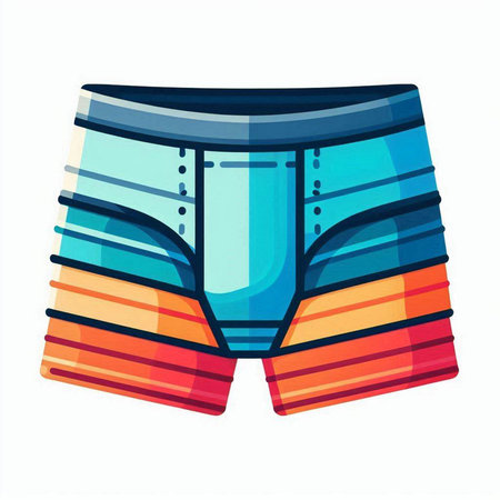 Men's short shorts. Vector illustration isolated on a white background.のイラスト素材