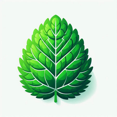 Green leaf on a white background. Vector illustration. Eps 10.のイラスト素材