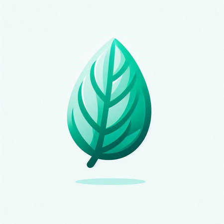 Green leaf icon on white background. Vector illustration. Eps 10.のイラスト素材