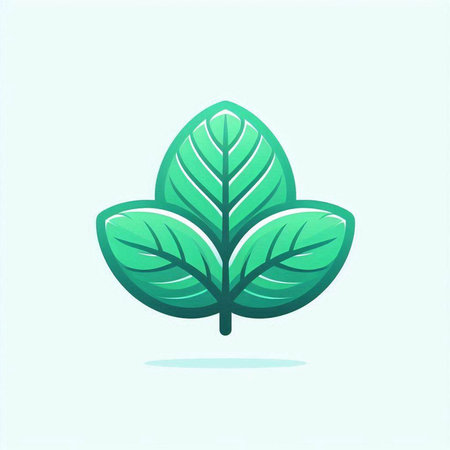 Leaf icon, vector illustration. Flat design style with shadow.のイラスト素材