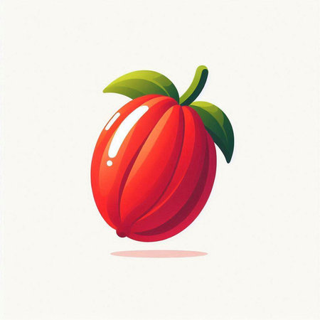 Illustration of a red cranberry on a white background - vectorのイラスト素材