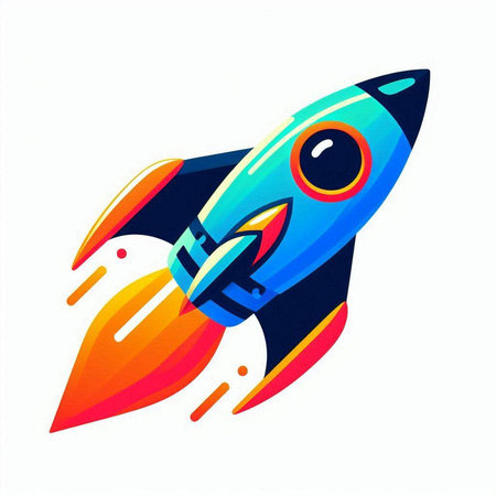 Rocket icon isolated on a white background. Vector illustration. Eps 10.のイラスト素材