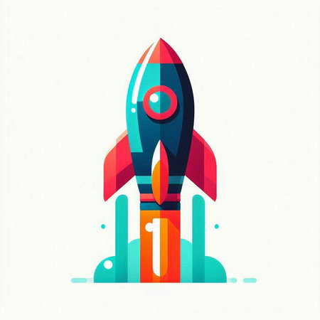 Rocket icon on the white background. Vector illustration. Eps 10.のイラスト素材