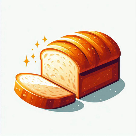 Illustration of a loaf of bread. Vector illustration on white background.のイラスト素材