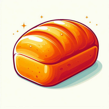 Illustration of a loaf of bread on a white background with starsのイラスト素材