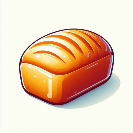 Illustration of a bread loaf on a white background, vector illustrationのイラスト素材