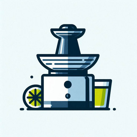 Vector illustration of a juicer with a glass of lemonade.のイラスト素材