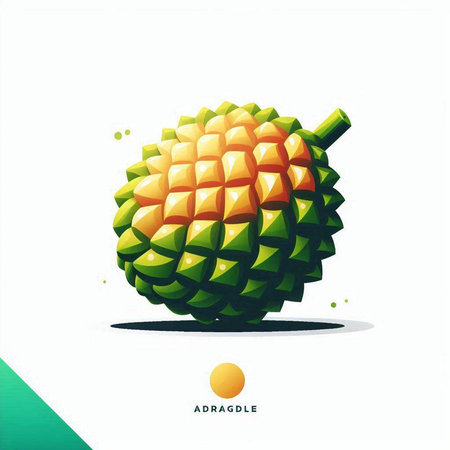 Illustration of ripe durian on white background. Vector illustration.のイラスト素材