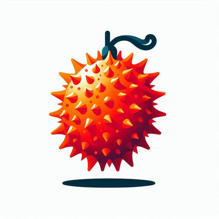 Illustration of a ripe durian fruit isolated on a white backgroundのイラスト素材