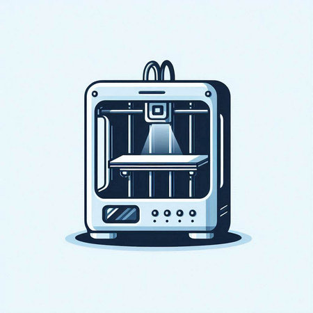 3d printer icon, 3d printing machine, vector illustration.のイラスト素材