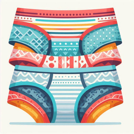Underwear vector illustration. Hand drawn underwear isolated on white background.のイラスト素材