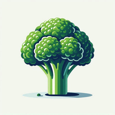 Broccoli in flat style. Vector illustration isolated on white background.のイラスト素材