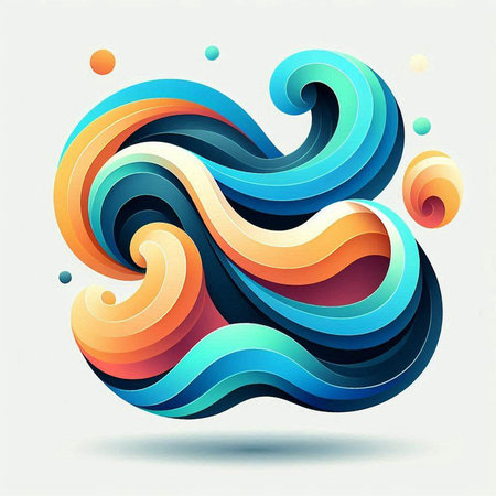 Abstract colorful background with waves. Vector illustration. Eps 10 file.のイラスト素材