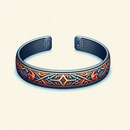 Stylish bracelet with a pattern on a light background. Vector illustration.のイラスト素材