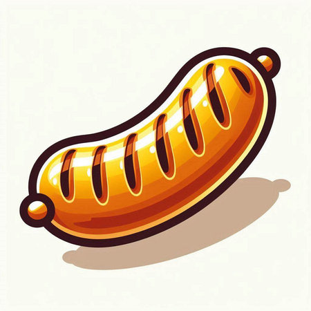 Illustration of a hot dog isolated on a white background - vectorのイラスト素材