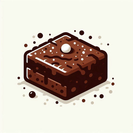 Piece of chocolate cake isolated on white background. Vector illustration.のイラスト素材