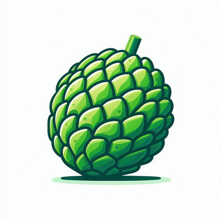 Custard apple icon isolated on white background. Vector illustration.のイラスト素材