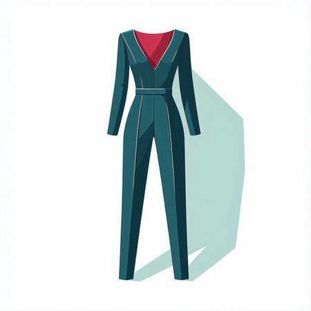 Vector illustration of a mannequin in a blue jumpsuit.のイラスト素材
