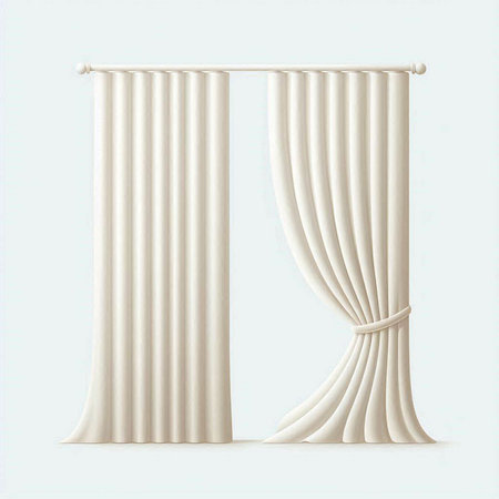 Curtain isolated on white background. 3d render. Template for designのイラスト素材