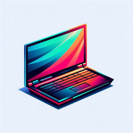 Laptop, isometric vector illustration. Laptop icon. Laptop icon.のイラスト素材