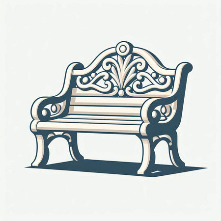 Vintage style bench. Vector illustration of a vintage style bench.のイラスト素材