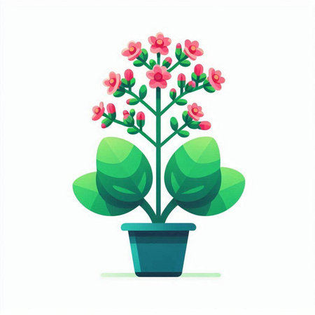 Flower in a pot on a white background. Vector illustration.のイラスト素材