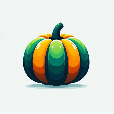 Pumpkin on white background. Vector illustration in cartoon style.のイラスト素材
