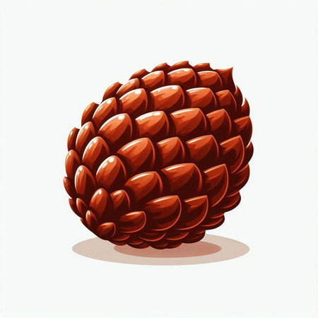 Pine cone on white background. Vector illustration. Eps 10.のイラスト素材