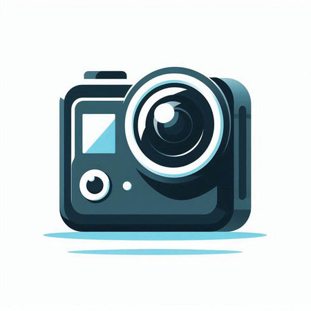 Camera icon. Vector illustration in flat style. Isolated on white background.のイラスト素材