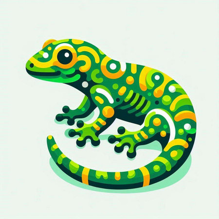 Gecko on a light background, vector illustration, eps10のイラスト素材