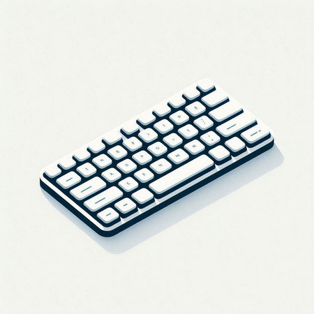 keyboard isolated on the white background. 3d rendering - illustrationのイラスト素材
