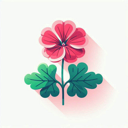 Geranium flower icon. Flat design style. Made in vector.のイラスト素材